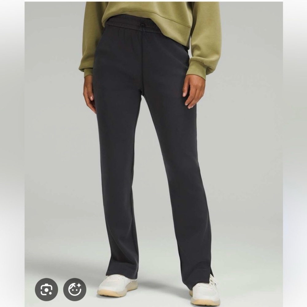 Lululemon Brushed Softstreme Split-Hem High-Rise Black Pants Size 10